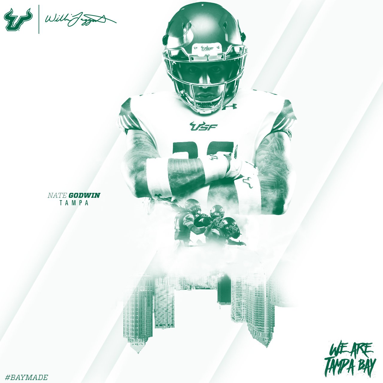 USF S Nate Godwin 2016 Green ‘We Are Tampa Bay’ Image HD (1280×1280